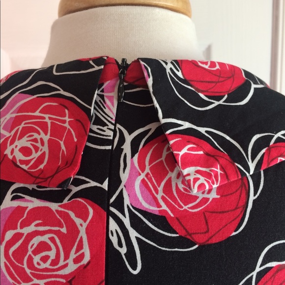 Karin Stevens Retro Rockabilly Black Rose Dress 8p - Picture 4 of 8